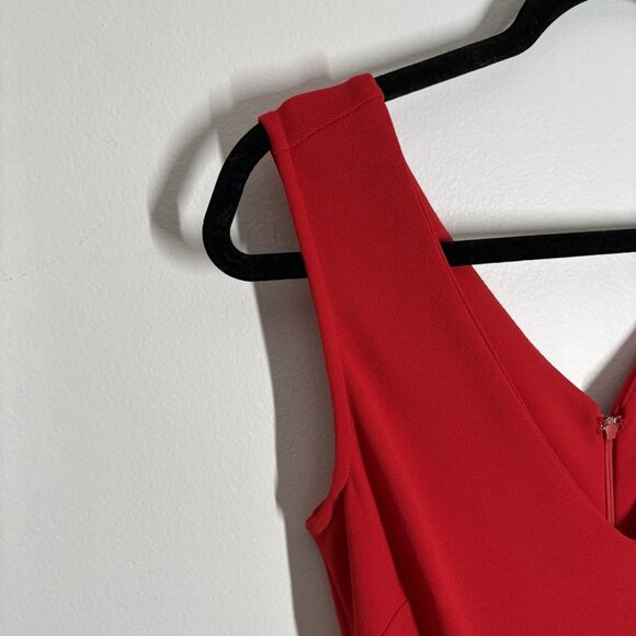 Anthropologie Sz XS Red Sleeveless Wide Leg Crop Cathy Structured Jumpsuit FLAW - Picture 10 of 16